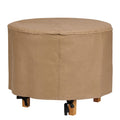 Essential Latte Patio Round Ottoman Cover, Essentia, 31"x31"