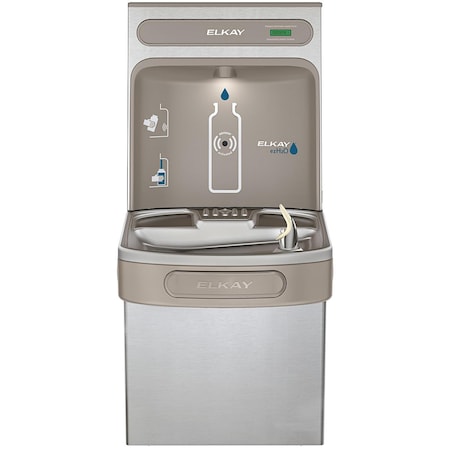 On-Wall Drinking Fountain with Bottle Filler, 1 Level, 19 in D, 38 5/8 in H, 18 3/8 in W