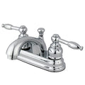 Dual Handle FB2601KL 4" Centerset Lavatory Faucet wi, 4" Mount, Polished chrome 3 Hole
