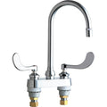 Manual Hot And Cold Water Sink Faucet, 4" Mount, Chrome plated 2 Hole