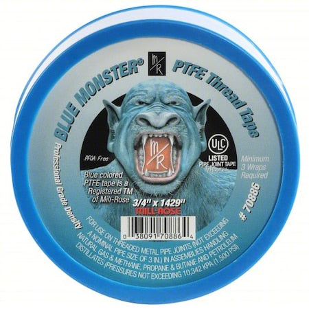 PTFE Thread Sealant Tape, 3/4 in W x 119 ft L, Blue, 0.0035 in Thick