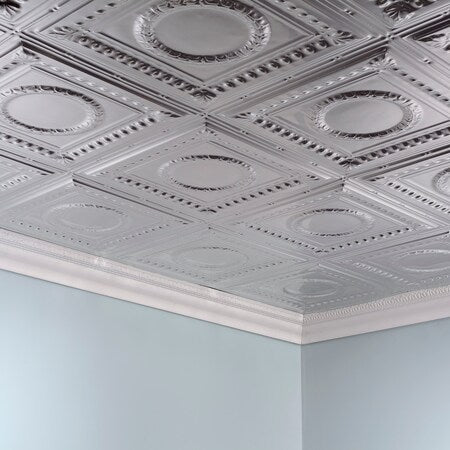 Rosette 2Ftx4Ft Glue Up Ceiling Til,PK 5, 5 PK