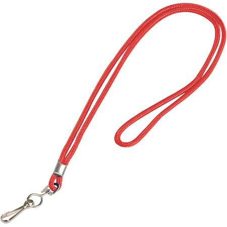 Lanyard,Standard,Hook,38"",Red,PK24, Red, Nylon, 24 PK
