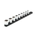 3/8 Inch Drive 12-Point Socket Set with Rail, 9-Piece (5/16-3/4 in.)
