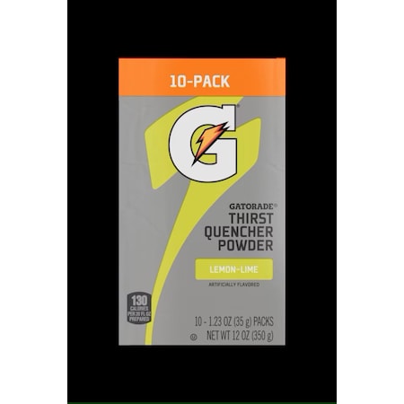 Sports Drink Mix, Lemon Lime, Regular, PK10