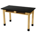 Rectangle Science Lab Table, W/BC 24" x 48" x 30", L, 24" W, 48" L, 30" H, Black