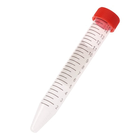 Centrifuge Tube, Red Cap - Bag, Sterile, 15mL, PK500