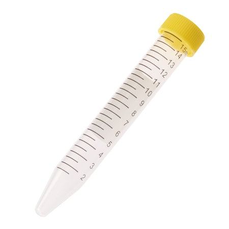 Centrifuge Tube, Yellow Cap - Bag, Sterile, 15mL, PK500