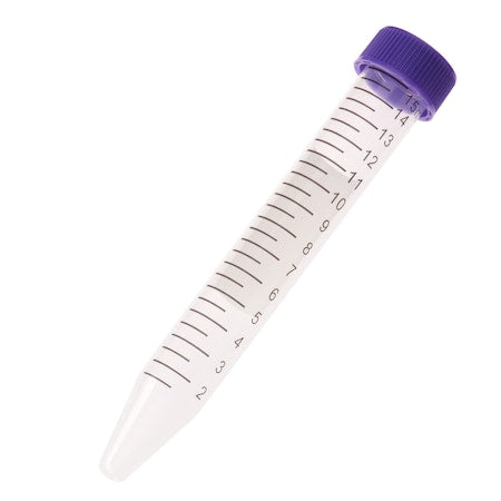 Centrifuge Tube, Purple Cap - Bag, Sterile, 15mL, PK500
