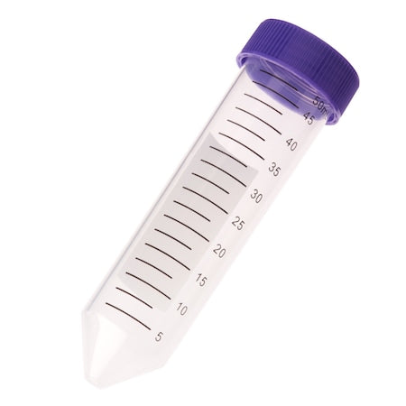 Centrifuge Tube, Purple Cap - Bag, Sterile, 50mL, PK500