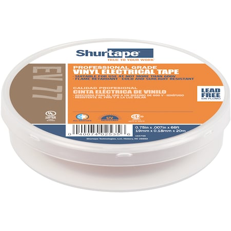 Electrical Tape, Brown, 3/4"X66Ft