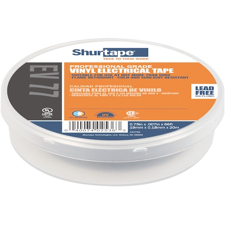 Electrical Tape, Black, 3/4"X66Ft
