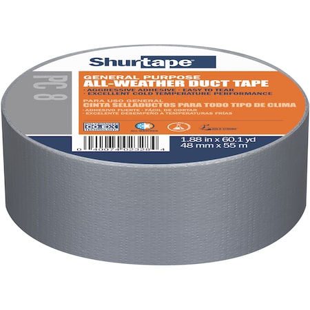 Duct Tape, Co-Extruded, Silver, 48mmX55M