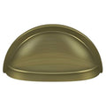 Oval Shell Handle Pull 3-1/2"" Antique Brass