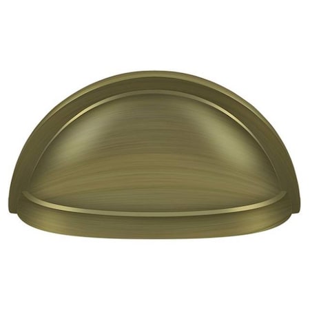 Oval Shell Handle Pull 3-1/2"" Antique Brass