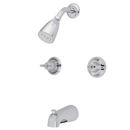 Tub and Shower Faucet, Polished Chrome, Wall Mount