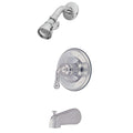 Tub and Shower Faucet, Standard, 3, Wall Mount, Polished Chrome