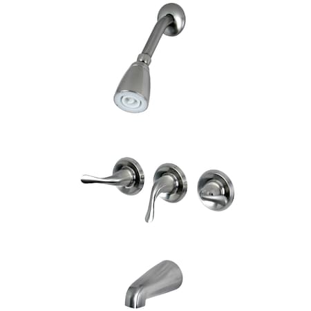 Tub and Shower Faucet, Brushed Nickel, Wall Mount