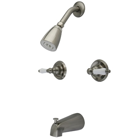 Tub and Shower Faucet, Brushed Nickel, Wall Mount