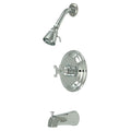 Tub and Shower Faucet, Standard, 3, Wall Mount, Polished Chrome