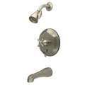Tub and Shower Faucet, Standard, 3, Wall Mount, Brushed Nickel