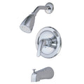 Tub and Shower Faucet, Polished Chrome, Wall Mount