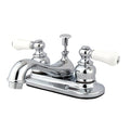 Dual Handle KB601PL 4" Centerset Lavatory Faucet, 4" Mount, Polished chrome 3 Hole