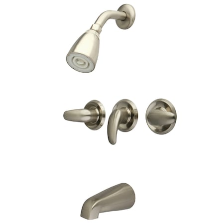 Tub and Shower Faucet, Brushed Nickel, Wall Mount