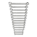 Metric Full Polish Combination Wrench Set, 14 Pc. 6 Point