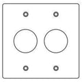 Box Cover, 2 Gang, Aluminum, Round Receptacle Cover Type