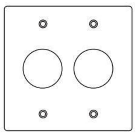 Box Cover, 2 Gang, Aluminum, Round Receptacle Cover Type