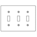 Box Cover, Device Box Cover Box Type, 3 Gang, Aluminum, Toggle Switch Cover Type