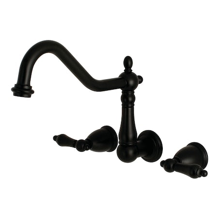 Roman Tub Faucet, Matte Black, Wall Mount