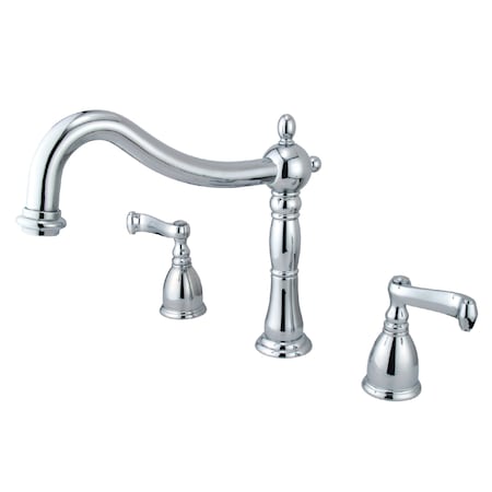 Roman Tub Faucet, Polished Chrome, Deck Mount