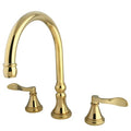 Roman Tub Faucet, Polished Brass, Deck Mount
