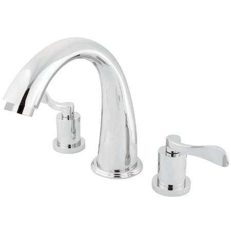 Roman Tub Faucet, Polished Chrome, Deck Mount