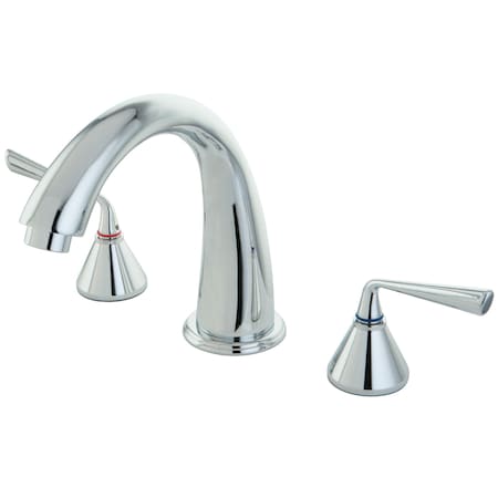Roman Tub Faucet, Polished Chrome, Deck Mount