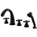 Roman Tub Faucet, Standard, 8" to 36", 5, Deck Mount, Oil Rubbed Bronze