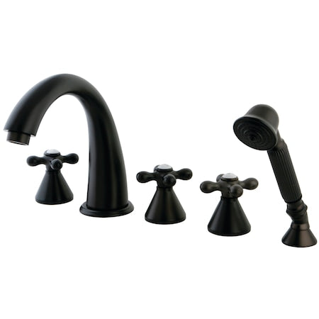 Roman Tub Faucet, Standard, 8" to 36", 5, Deck Mount, Oil Rubbed Bronze