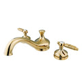 Roman Tub Faucet, Polished Brass, Deck Mount