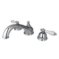 Roman Tub Faucet, Polished Chrome, Deck Mount