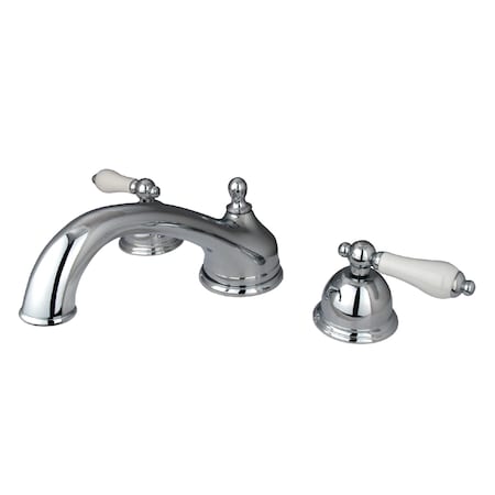 Roman Tub Faucet, Polished Chrome, Deck Mount