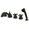 Roman Tub Faucet, Standard, 8" to 36", 5, Deck Mount, Oil Rubbed Bronze