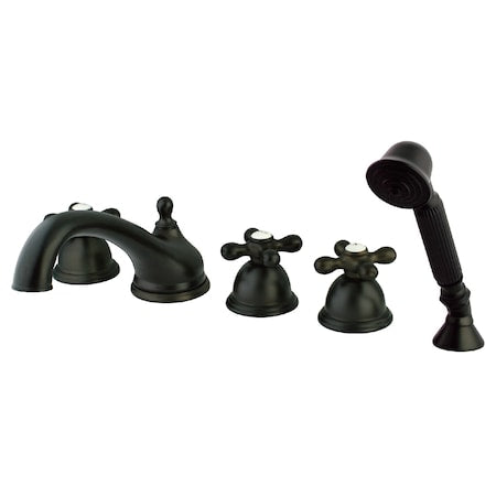 Roman Tub Faucet, Standard, 8" to 36", 5, Deck Mount, Oil Rubbed Bronze