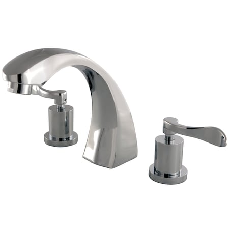 Roman Tub Faucet, Polished Chrome, Deck Mount