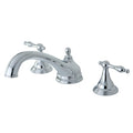 Roman Tub Faucet, Polished Chrome, Deck Mount