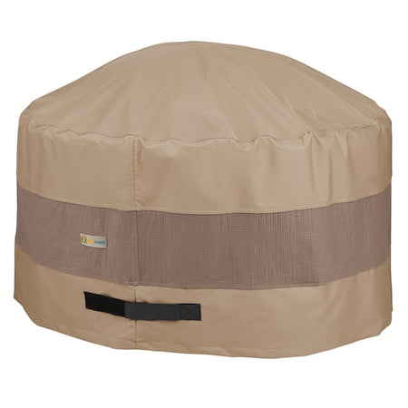 Elegant Swiss Coffee Patio Round Fire Pit Cover, 50" Dia x 24"H