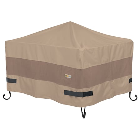 Elegant Swiss Coffee Patio Square Fire Pit Cover, 50"x50"x24"