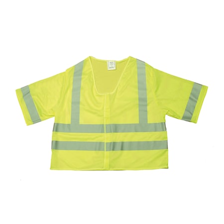 Hi-Vis Vest w/Sleeves 4XL L Class 3 , Velcro