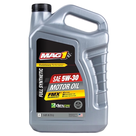 Engine Oil, 5W-30, Synthetic, 5 Qt.
